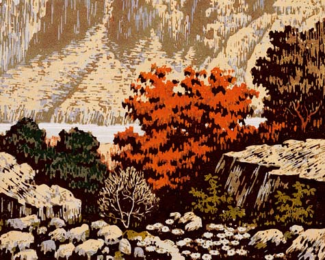 力群《太行風景》34.8×26.4cm，1955年